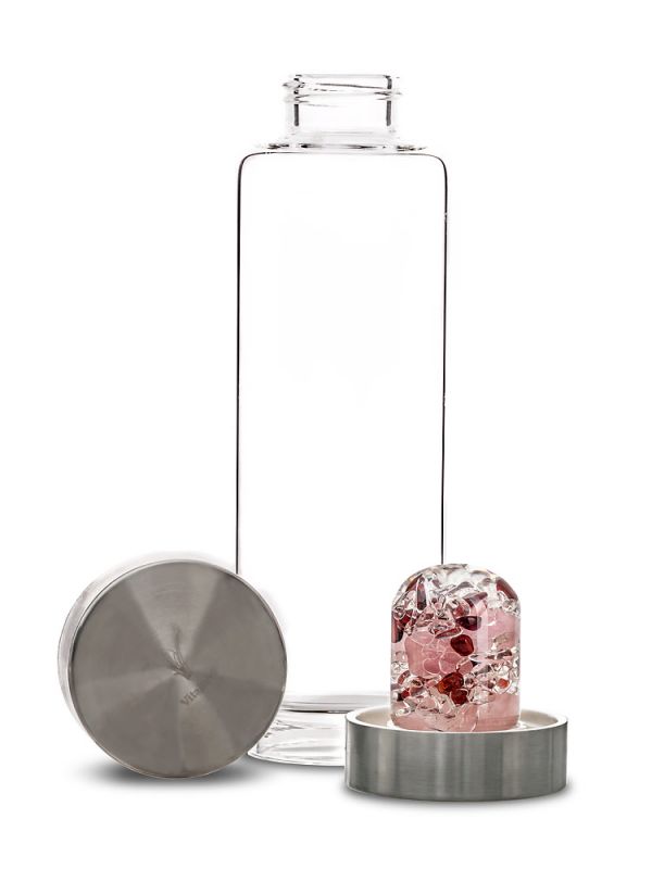 Garnet and Clear Quartz VitaJuwel Via Gem Water Bottle in Allure Style 
