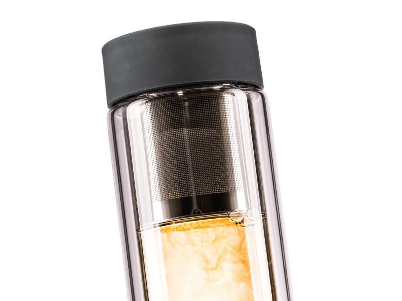 vitajuwel via heat insulation double wall glass tea bottle