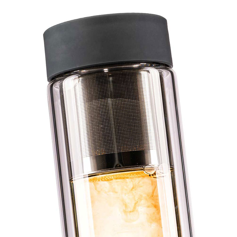 vitajuwel via heat crystals drinking bottle double wall glass insulating bottle